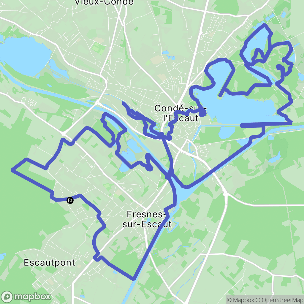 Fresnes-sur-Escaut : carte du parcours de randonnée - France