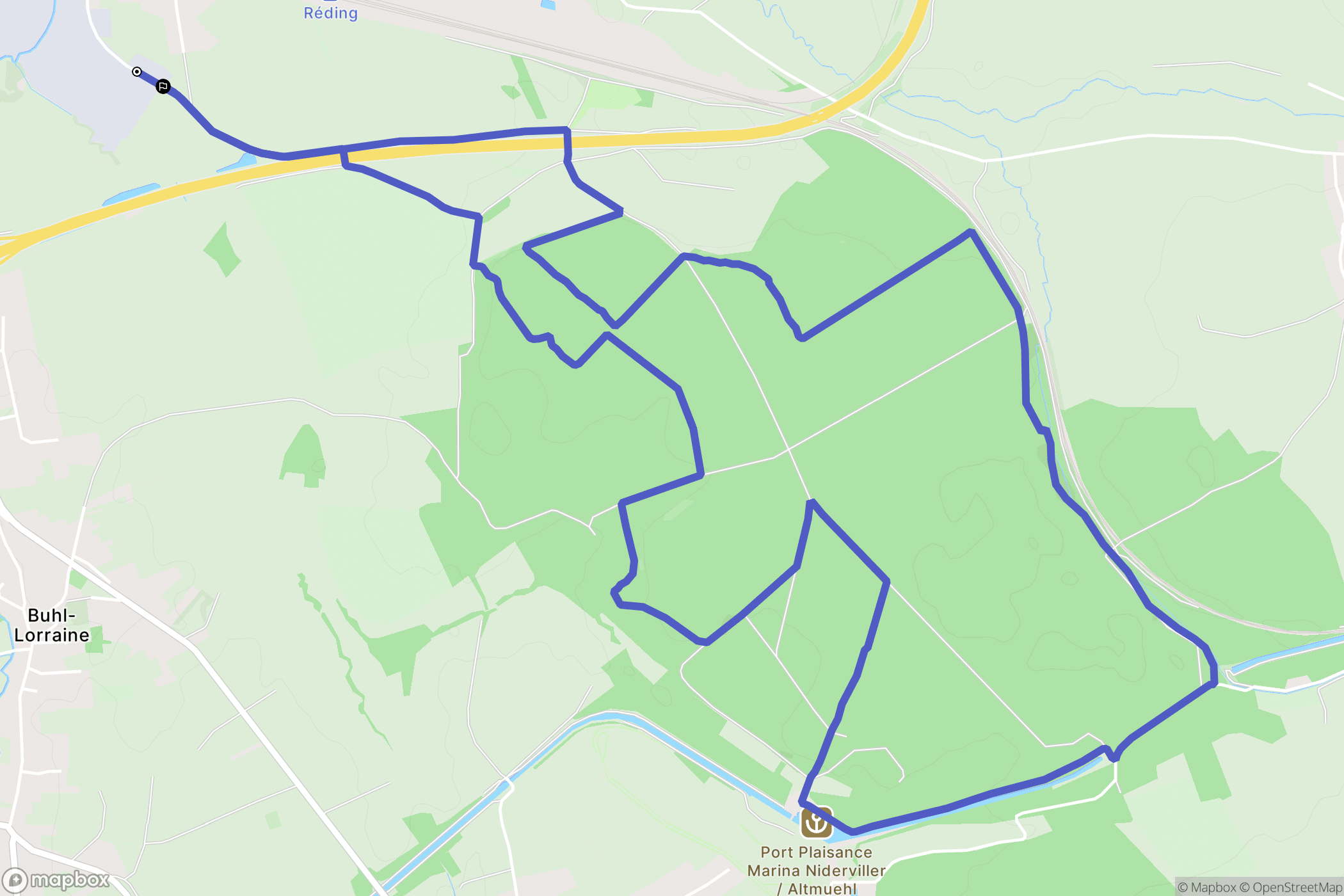 Réding : carte du parcours de randonnée - France
