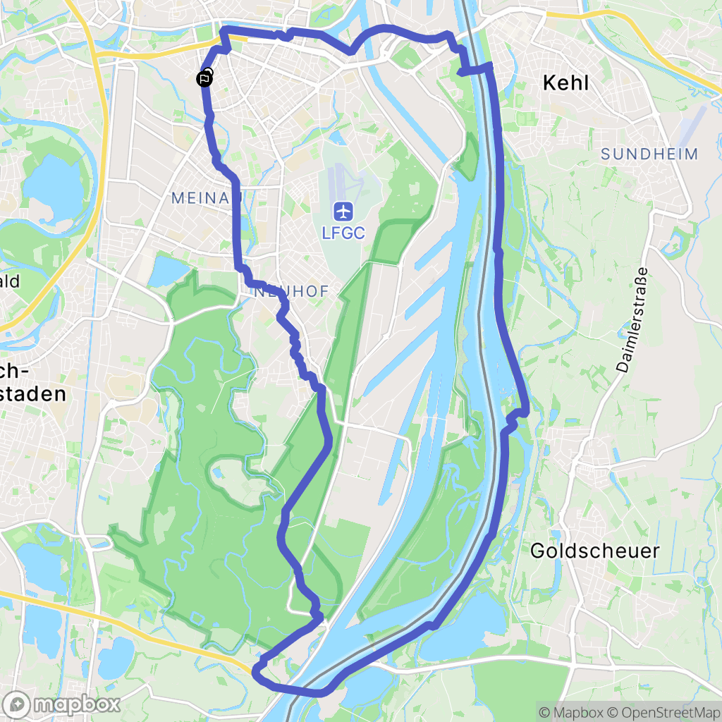Strasbourg : carte du parcours de randonnée - France