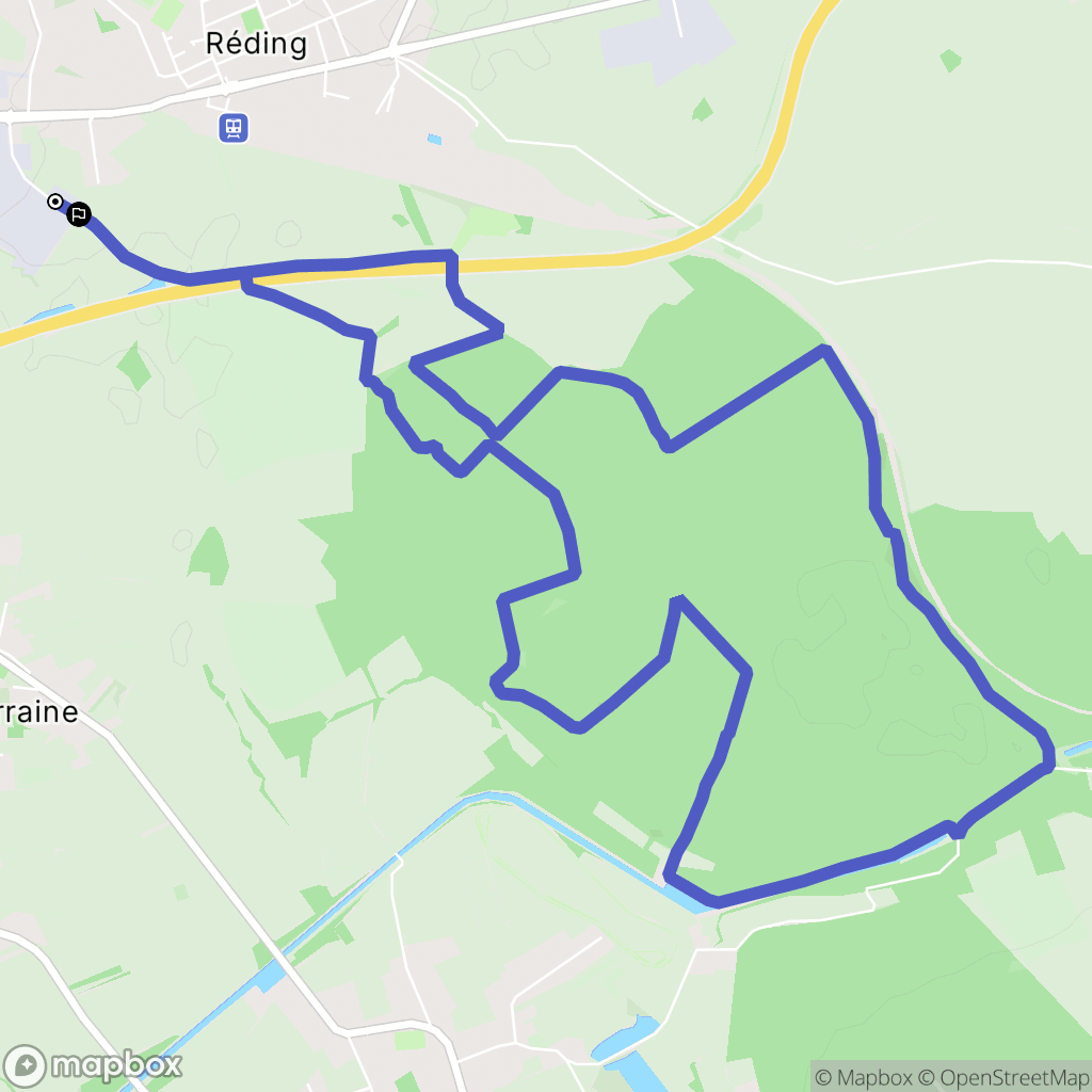 Réding : carte du parcours de randonnée - France
