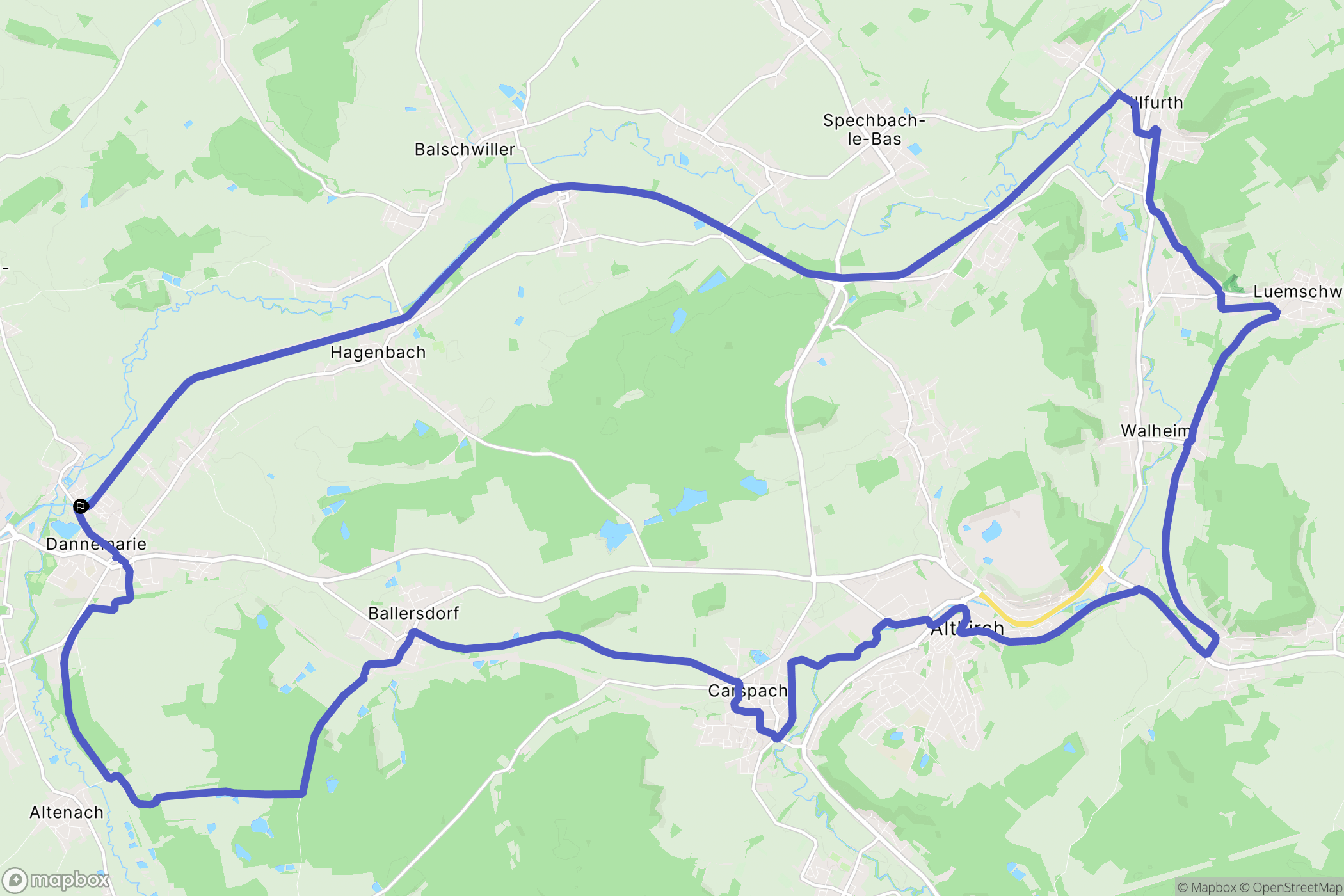 Dannemarie : carte du parcours de randonnée - France