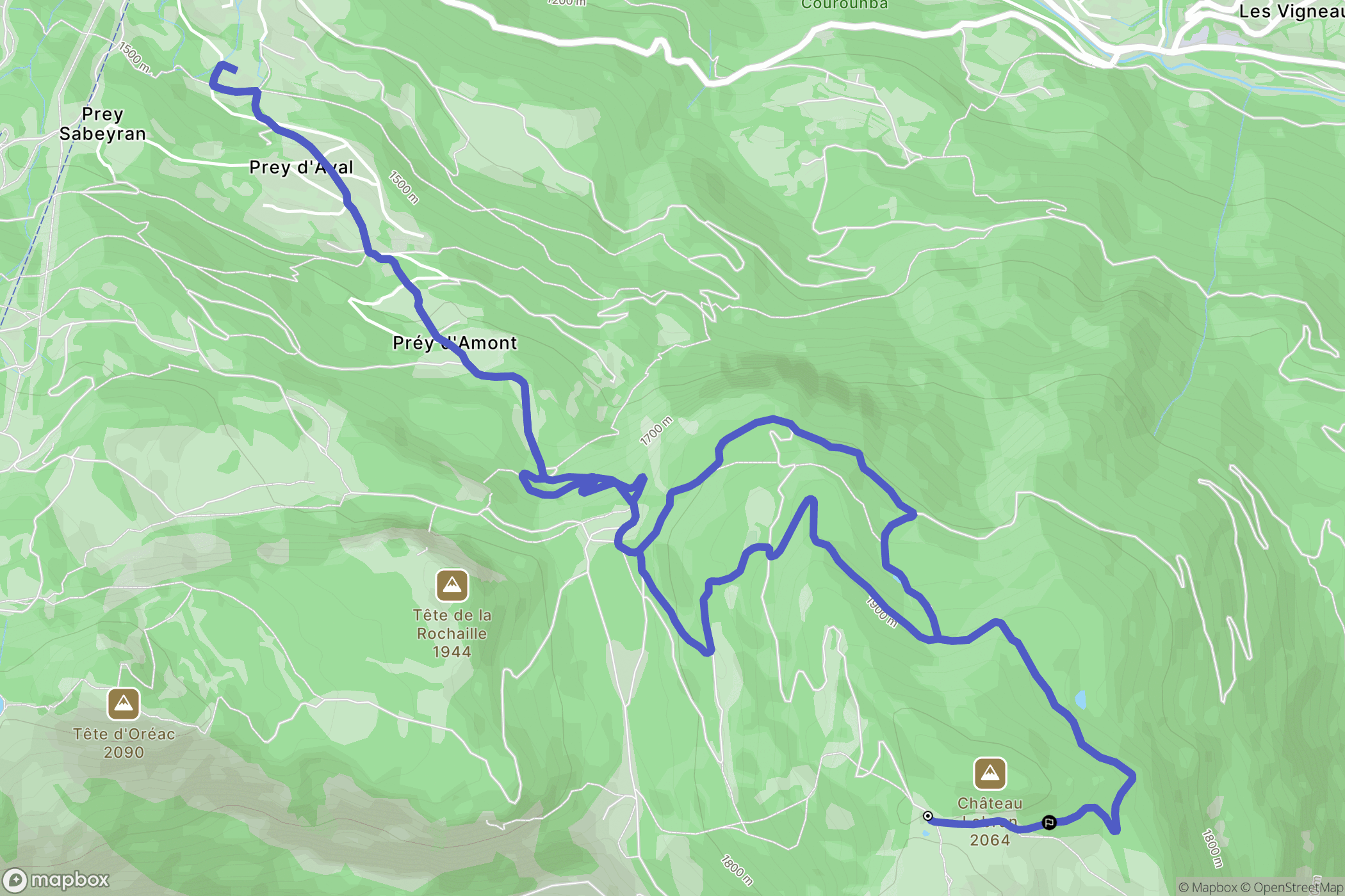 L'Argentière-la-Bessée : carte du parcours de randonnée - France