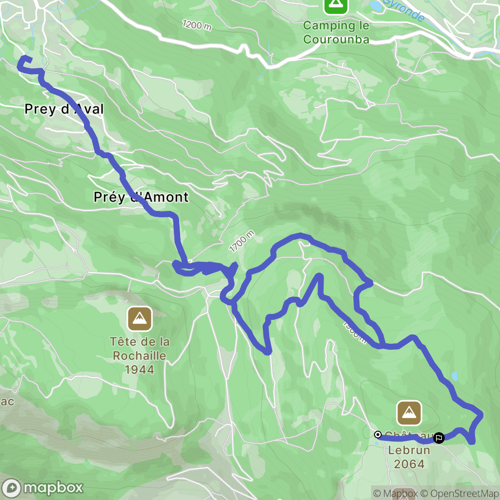 L'Argentière-la-Bessée : carte du parcours de randonnée - France