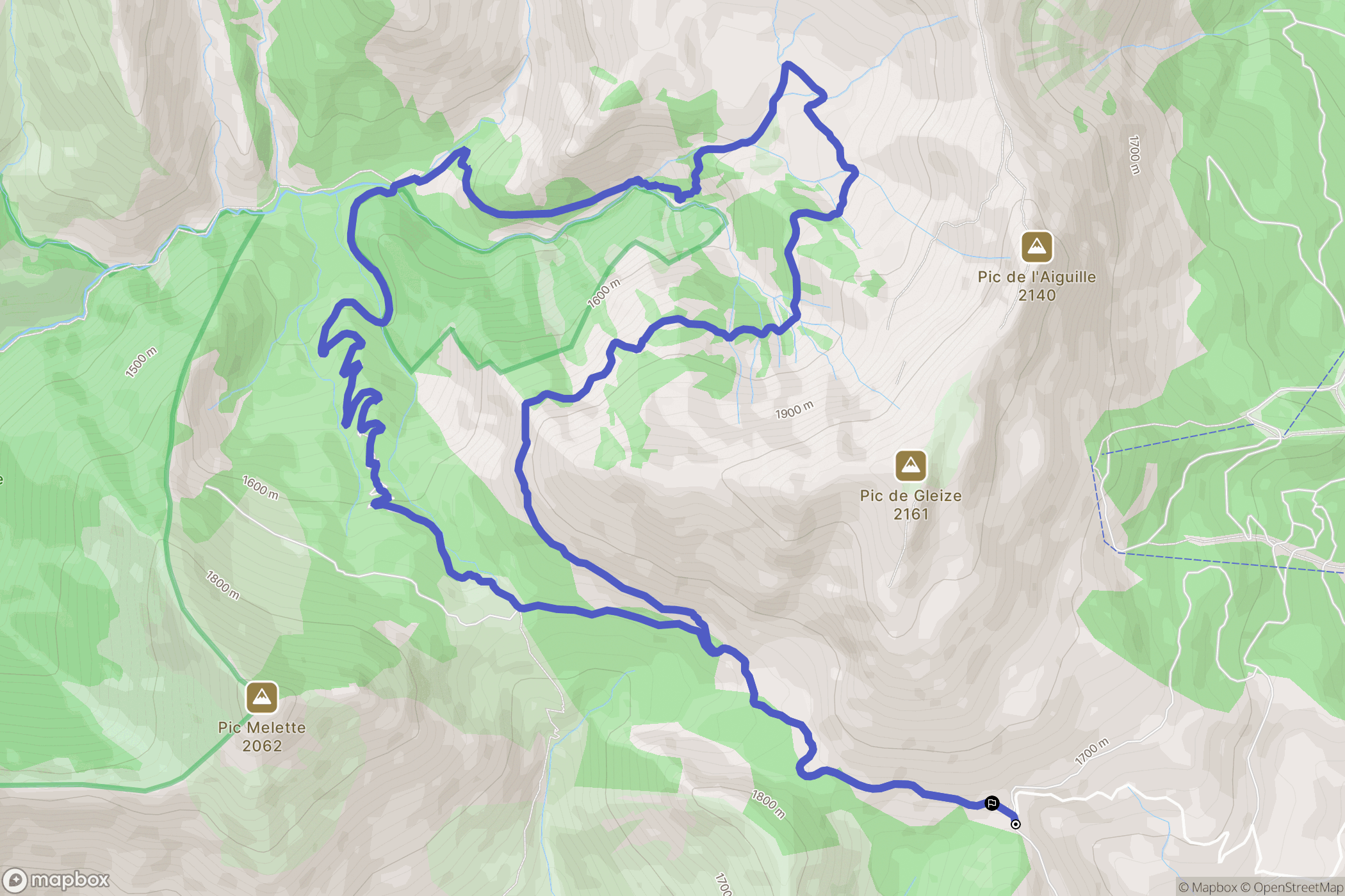 Gap : carte du parcours de randonnée - France