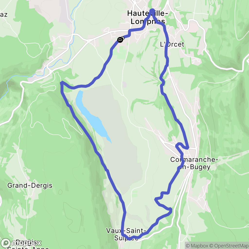 Plateau d'Hauteville : carte du parcours de randonnée - France