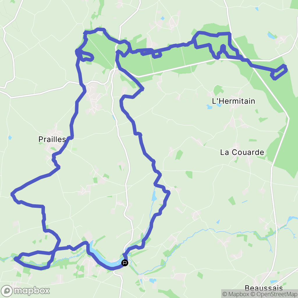 Beaussais-Vitré : carte du parcours de randonnée - France