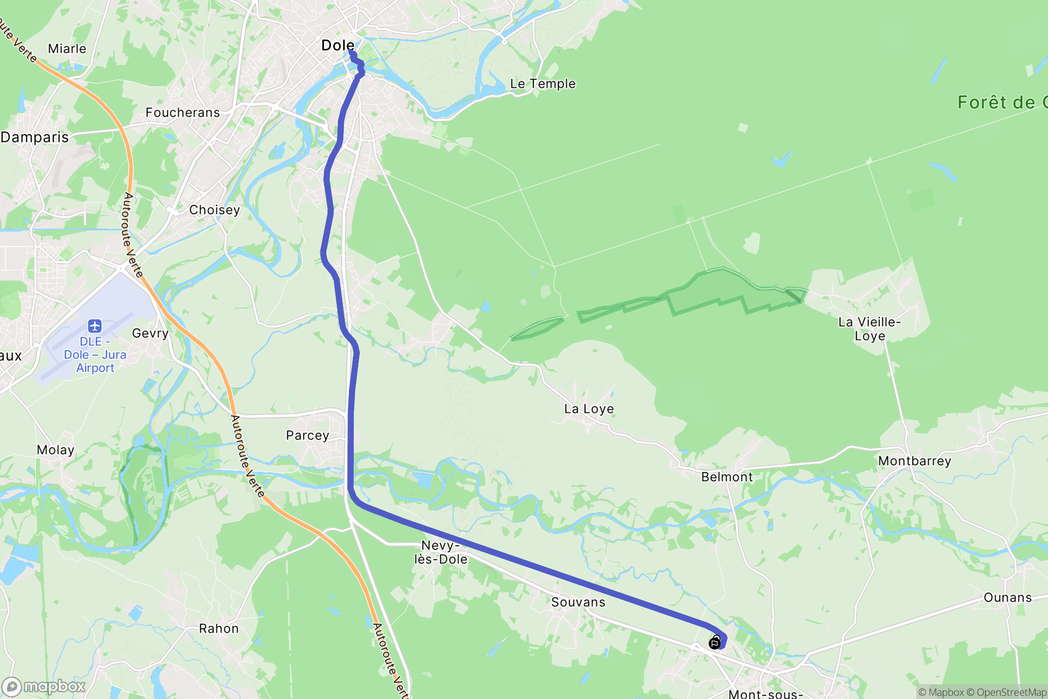 Bans : carte du parcours de randonnée - France