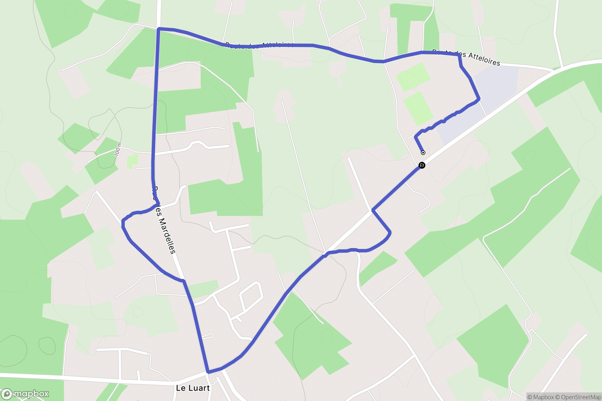 Le Luart : carte du parcours de randonnée - France