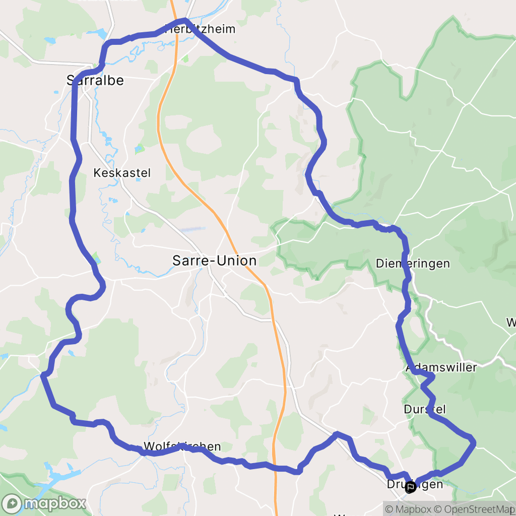 Asswiller : carte du parcours de randonnée - France