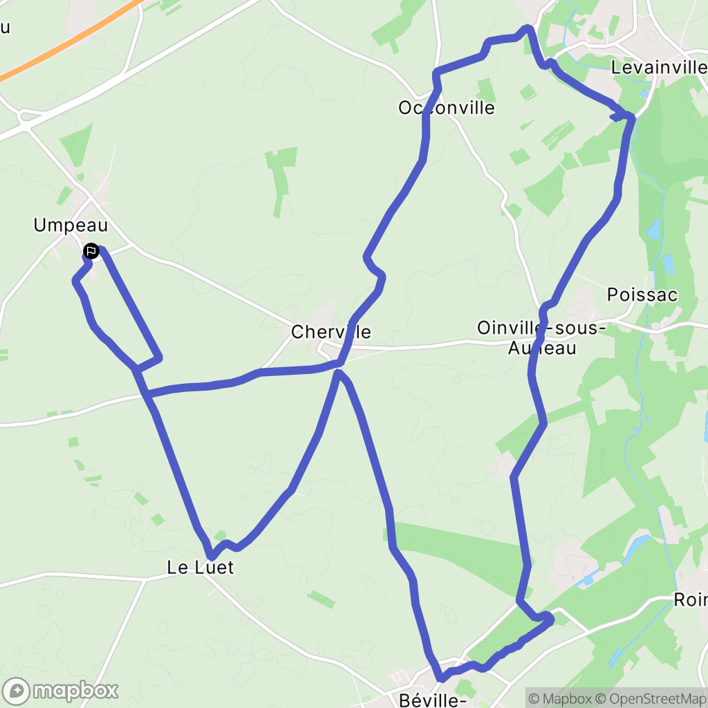 Umpeau : carte du parcours de randonnée - France