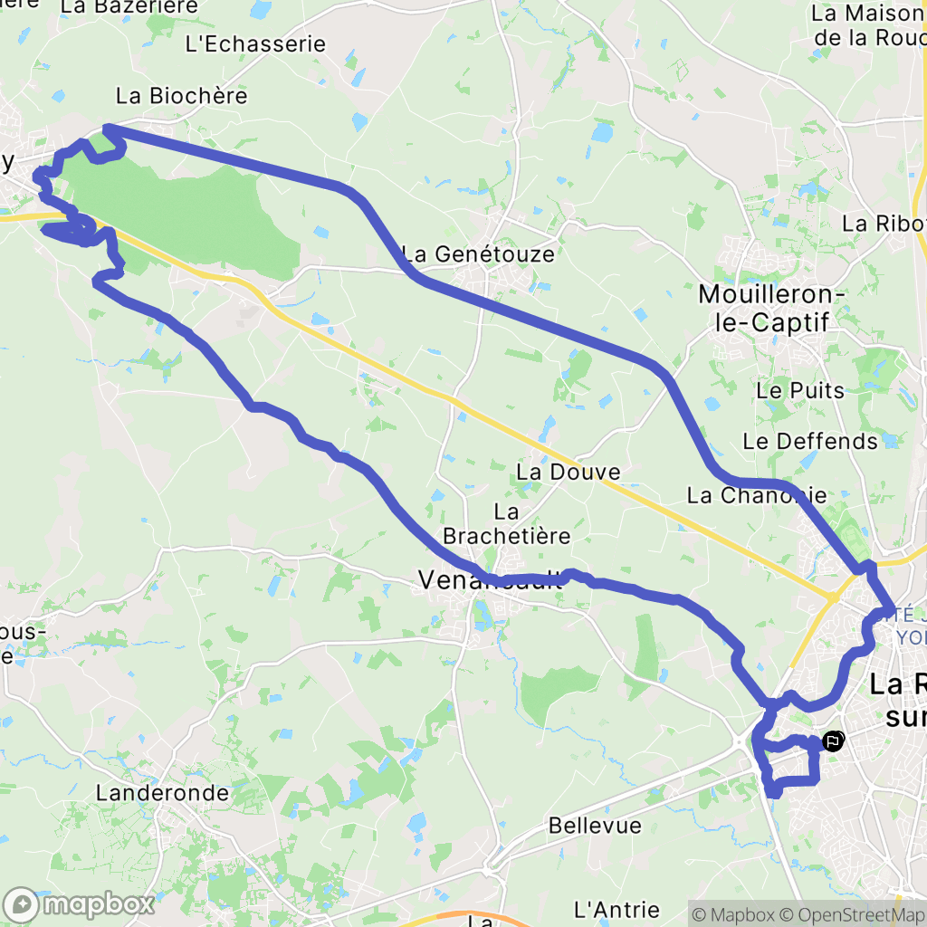 La Roche-sur-Yon : carte du parcours de randonnée - France