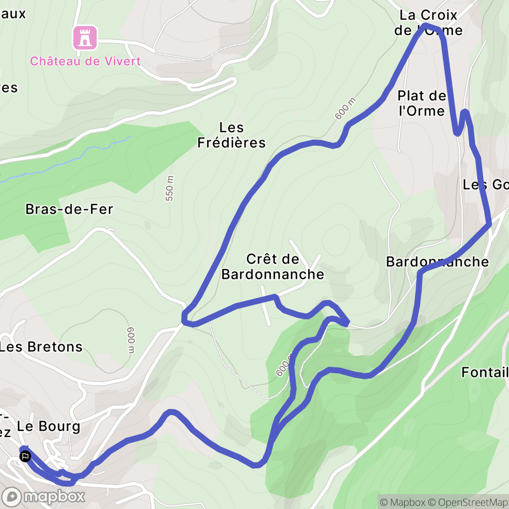 La Tour-en-Jarez : carte du parcours de randonnée - France