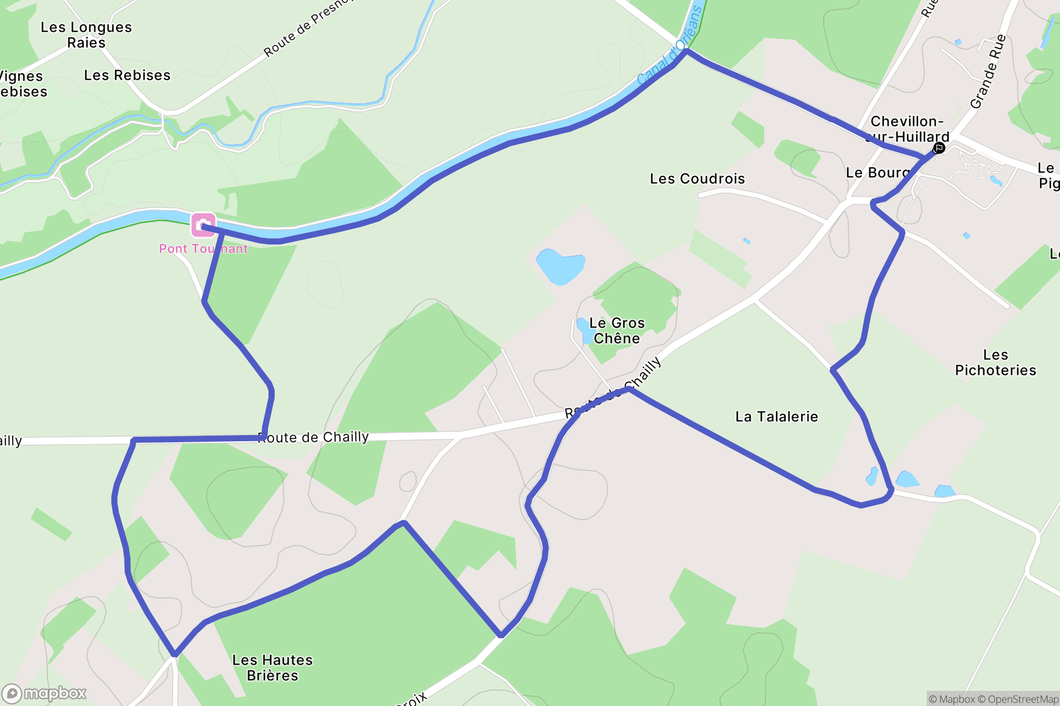 Chevillon-sur-Huillard : carte du parcours de randonnée - France