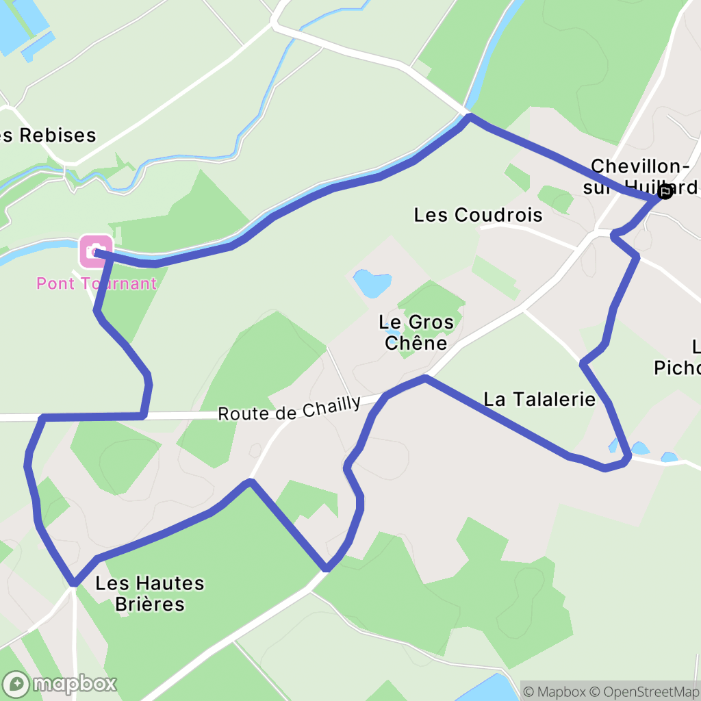 Chevillon-sur-Huillard : carte du parcours de randonnée - France