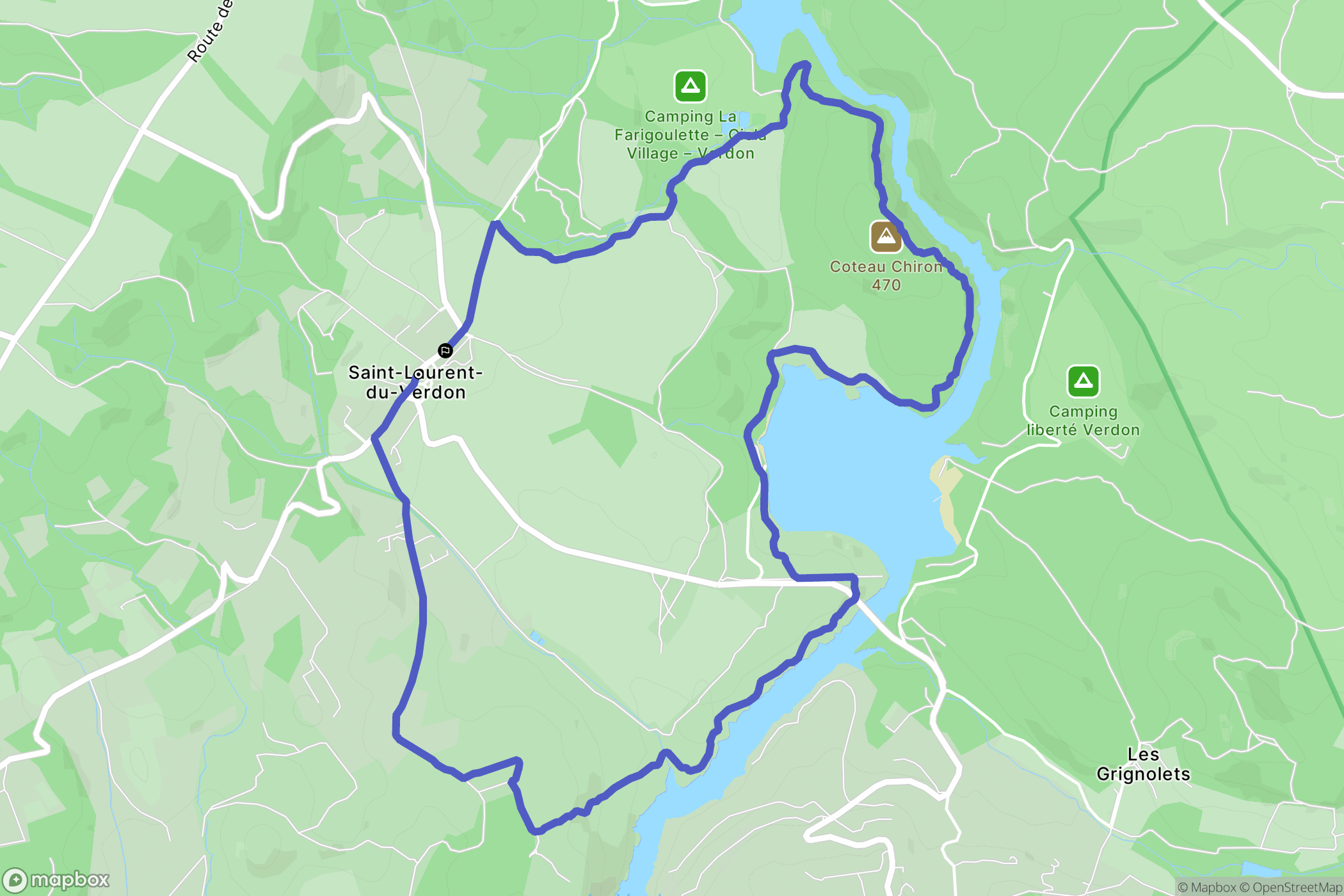 Saint-Laurent-du-Verdon : carte du parcours de randonnée - France