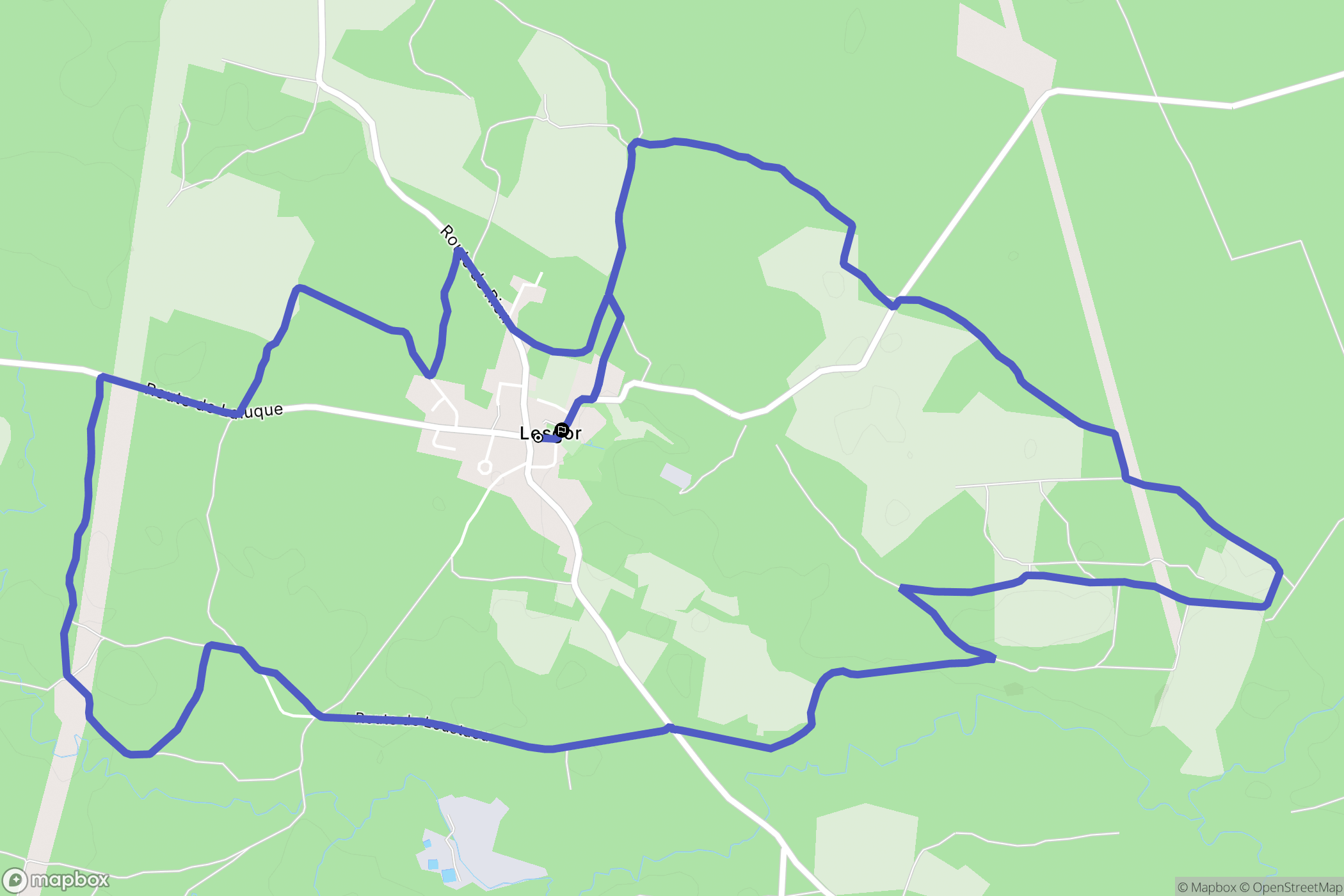 Lesgor : carte du parcours de randonnée - France