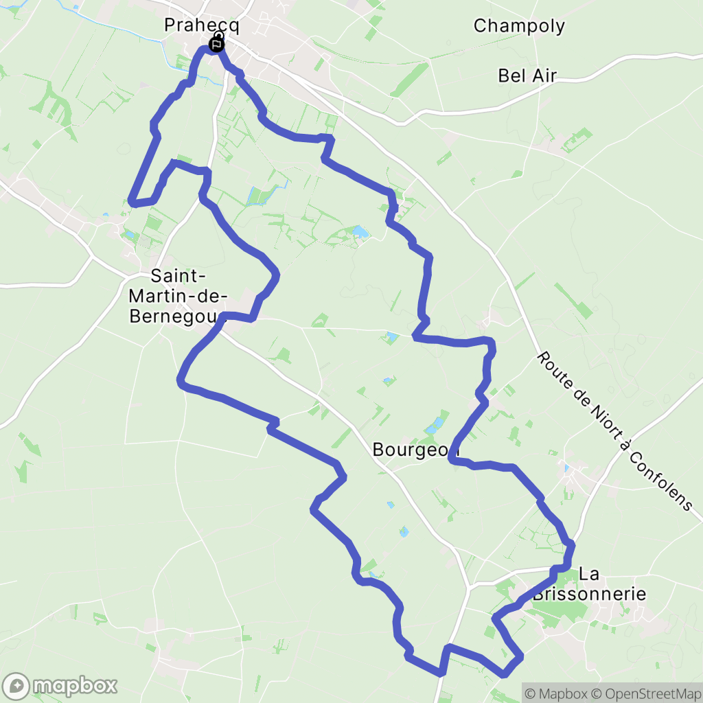 Prahecq : carte du parcours de randonnée - France