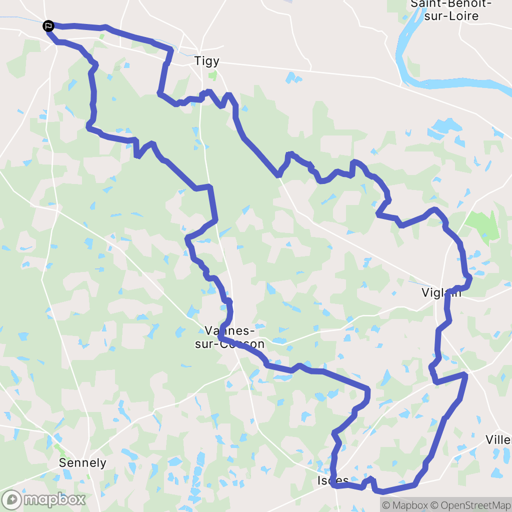Vienne-en-Val : carte du parcours de randonnée - France