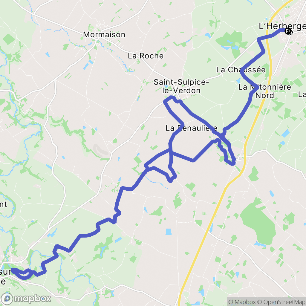 L'Herbergement : carte du parcours de randonnée - France