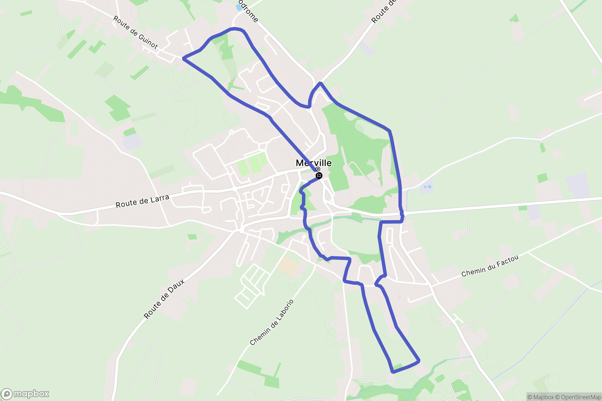 Merville : carte du parcours de randonnée - France