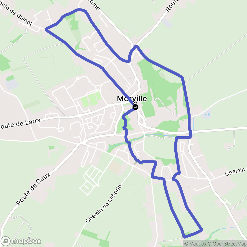 Merville : carte du parcours de randonnée - France