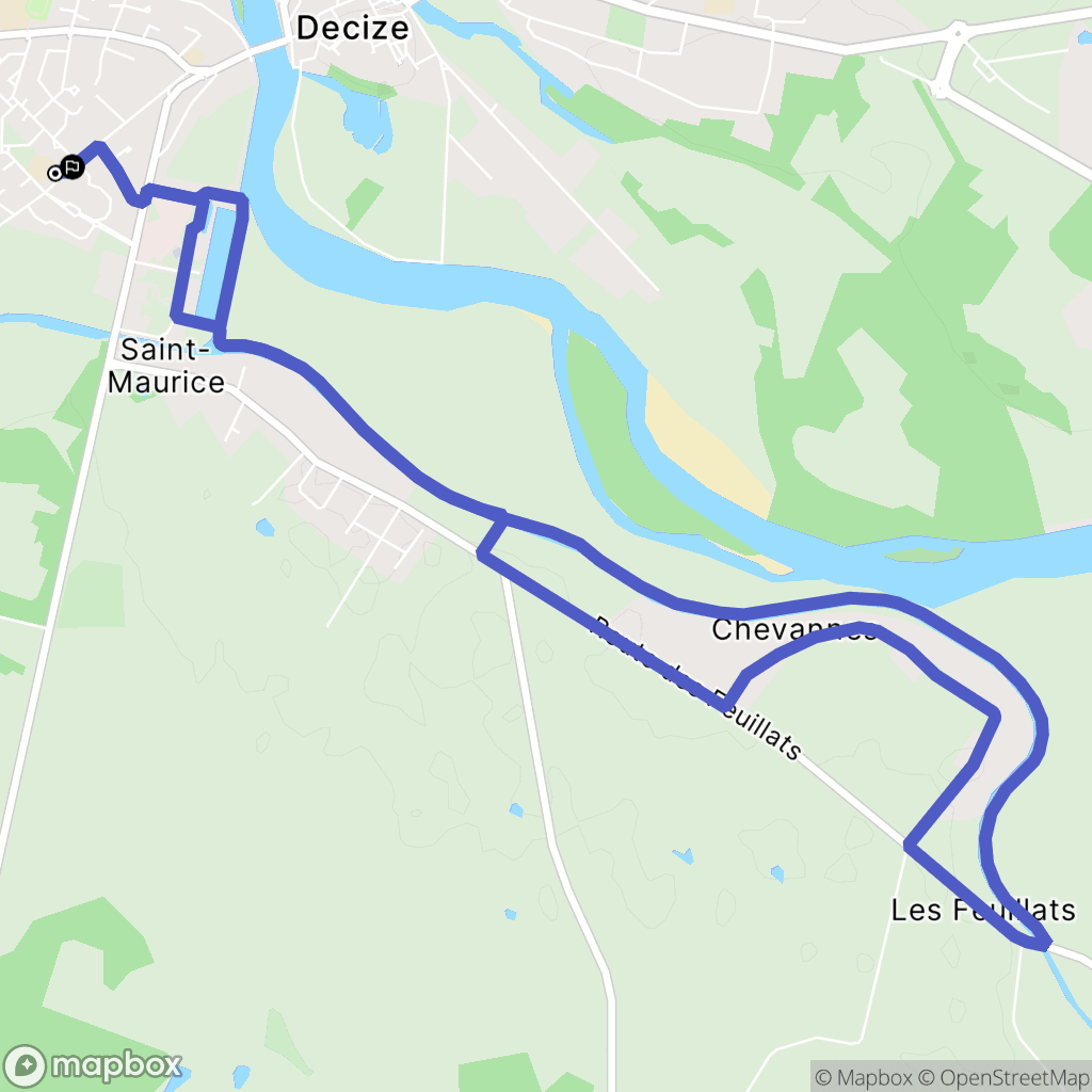Decize : carte du parcours de randonnée - France