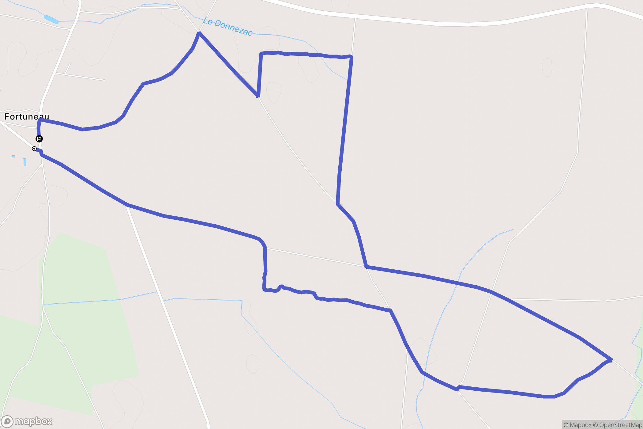 Donnezac : carte du parcours de randonnée - France