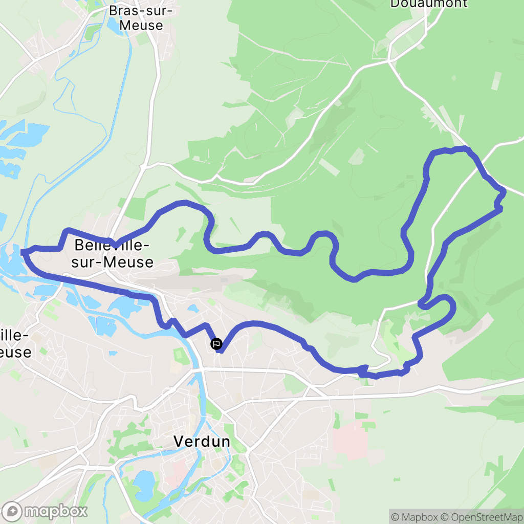 Belleville-sur-Meuse : carte du parcours de randonnée - France