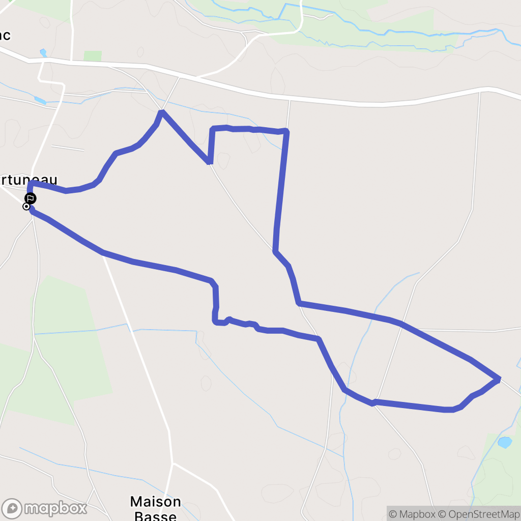Donnezac : carte du parcours de randonnée - France