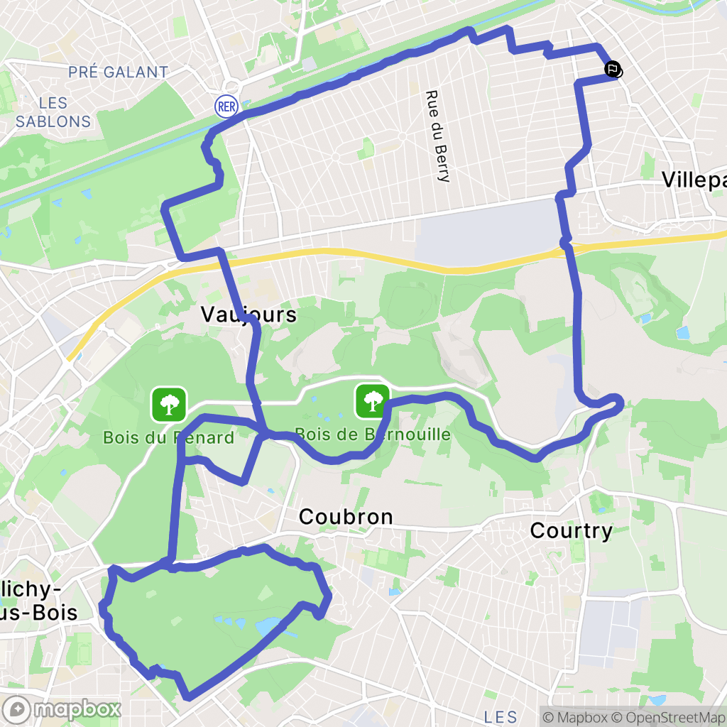 Villeparisis : carte du parcours de randonnée - France