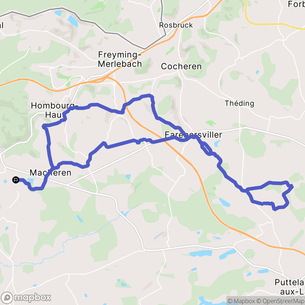 Macheren : carte du parcours de randonnée - France