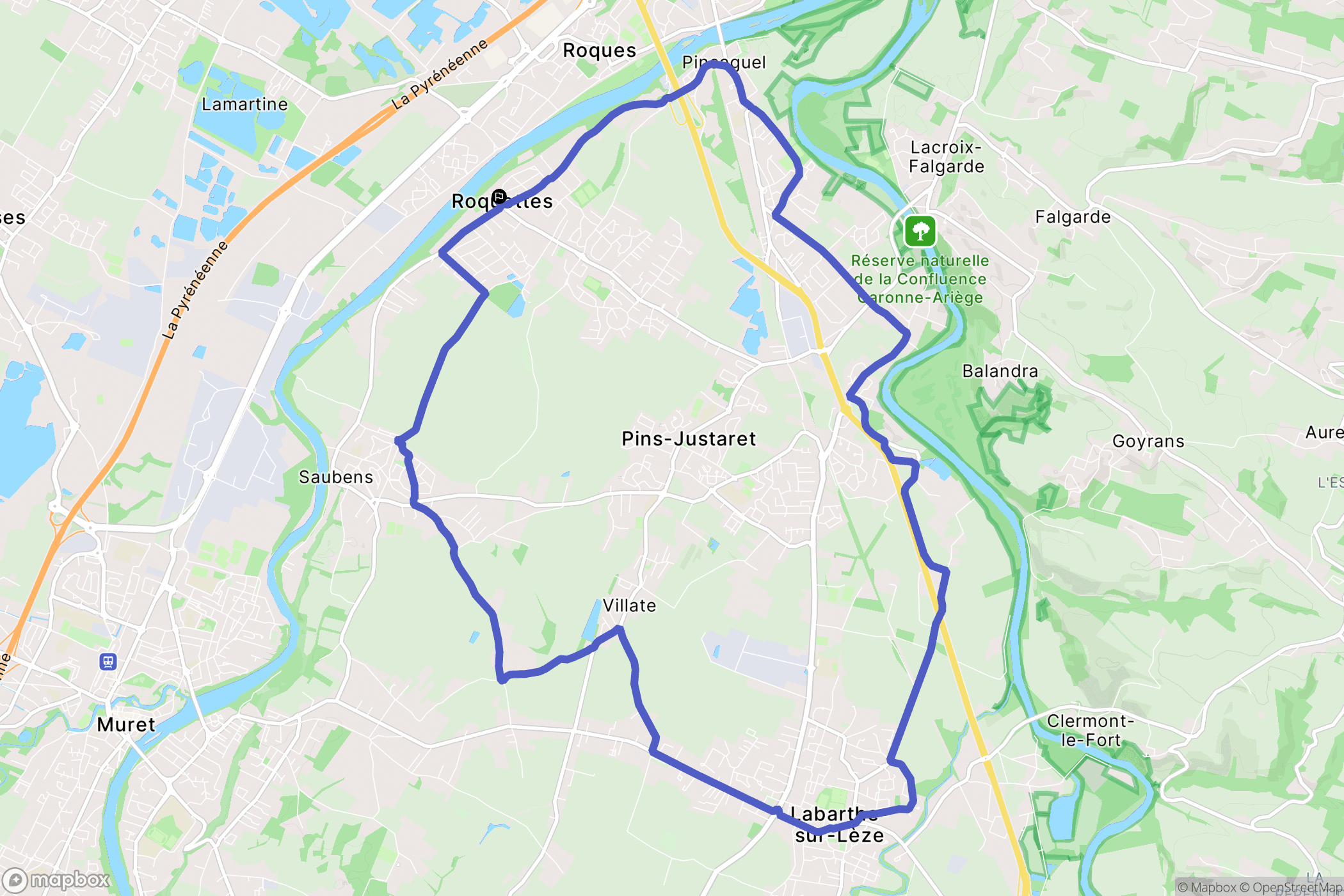 Roquettes : carte du parcours de randonnée - France