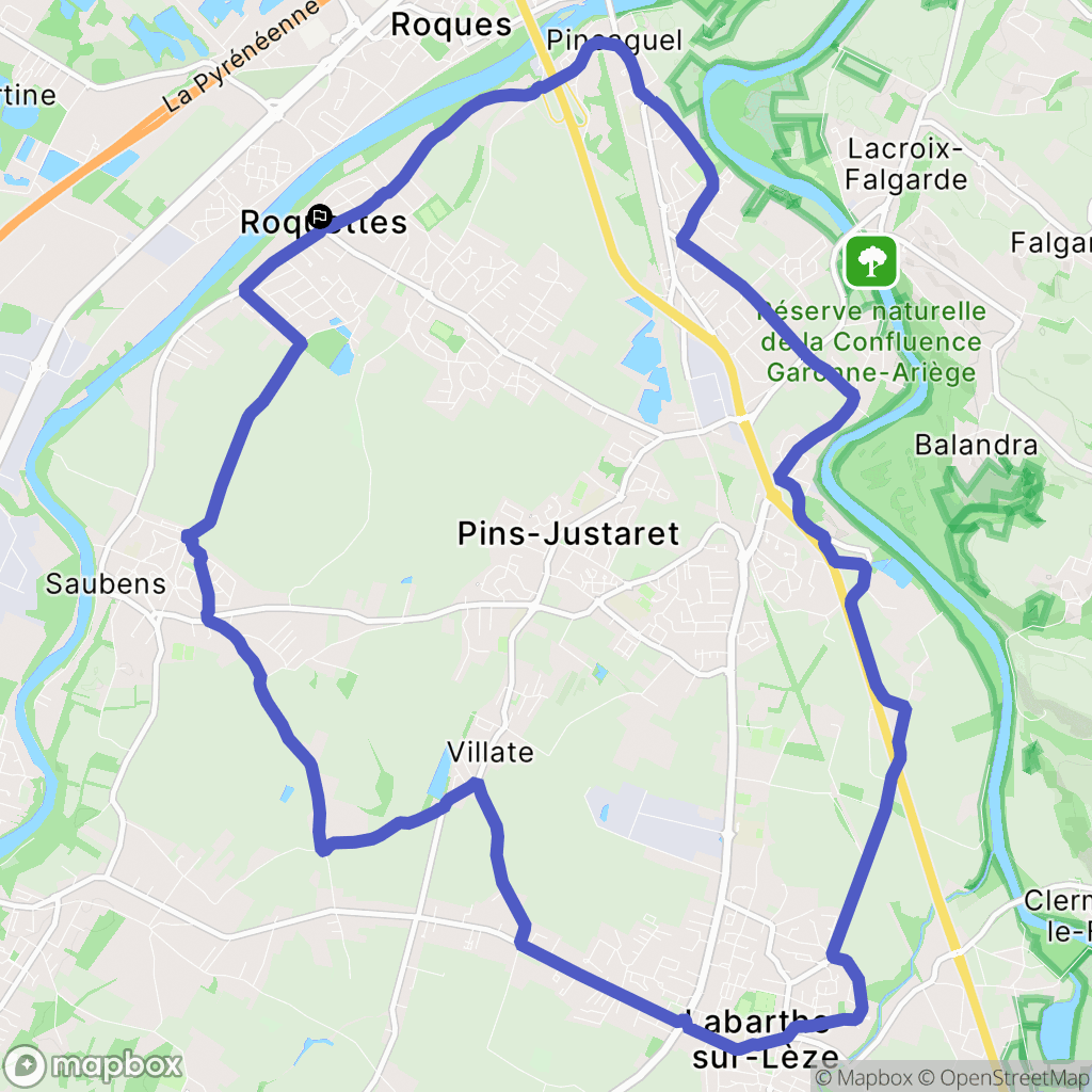 Roquettes : carte du parcours de randonnée - France
