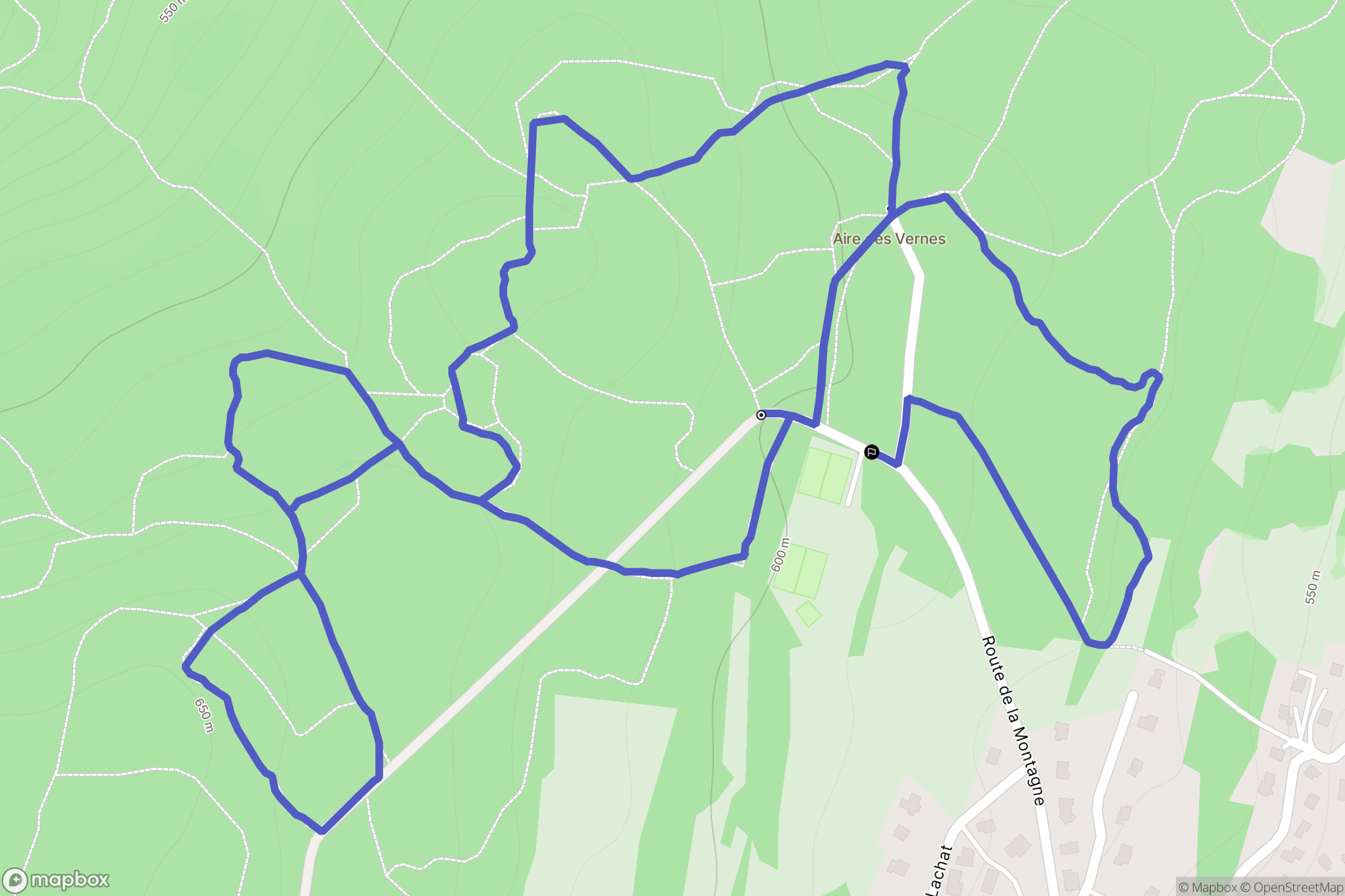 Poisy : carte du parcours de randonnée - France