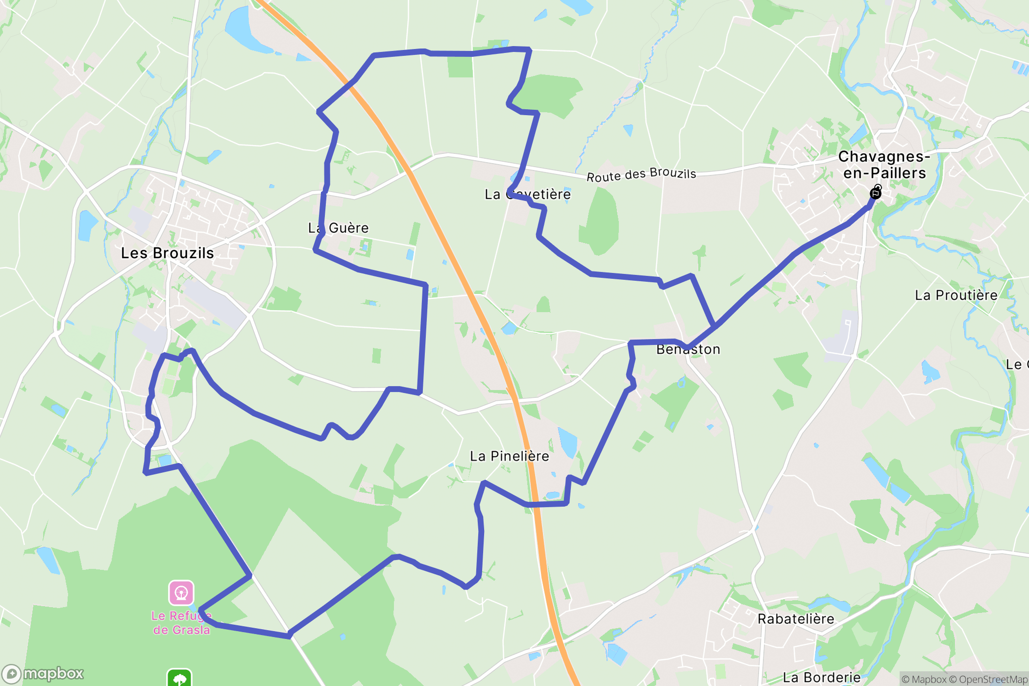 Chavagnes-en-Paillers : carte du parcours de randonnée - France