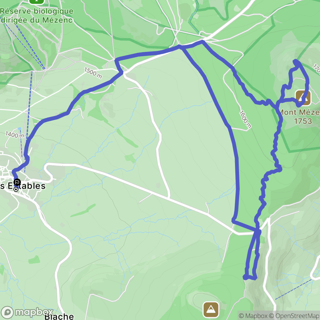 Les Estables : carte du parcours de randonnée - France