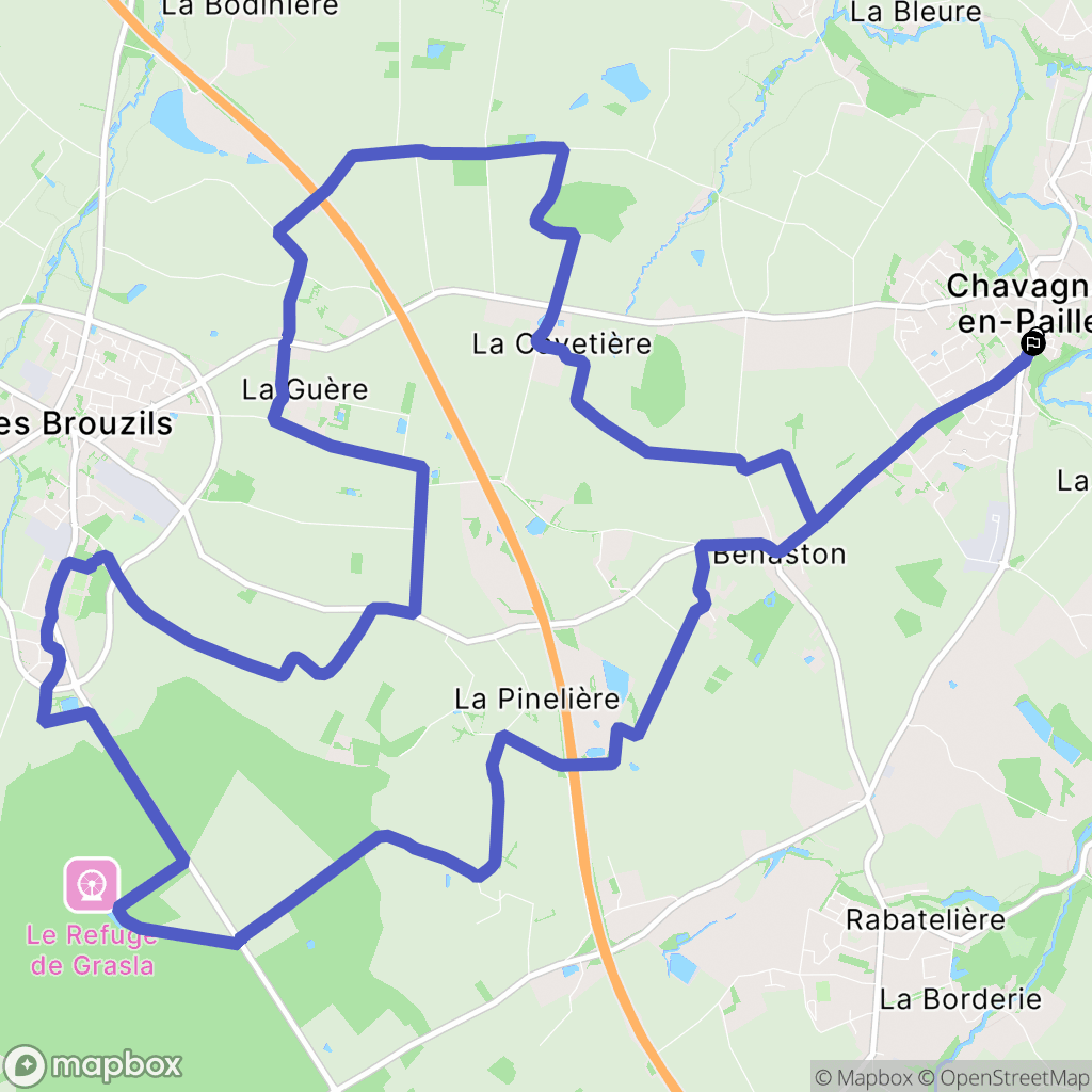 Chavagnes-en-Paillers : carte du parcours de randonnée - France