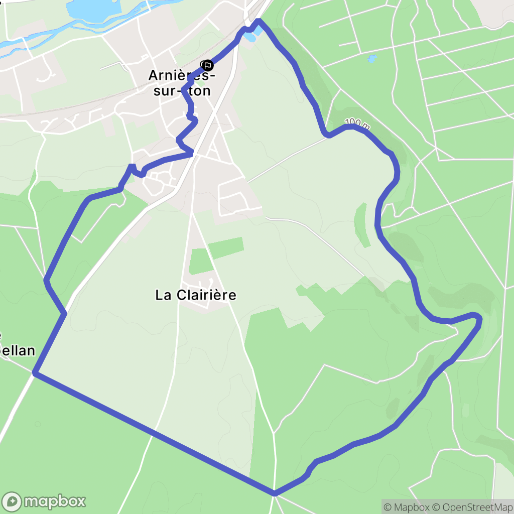 Arnières-sur-Iton : carte du parcours de randonnée - France