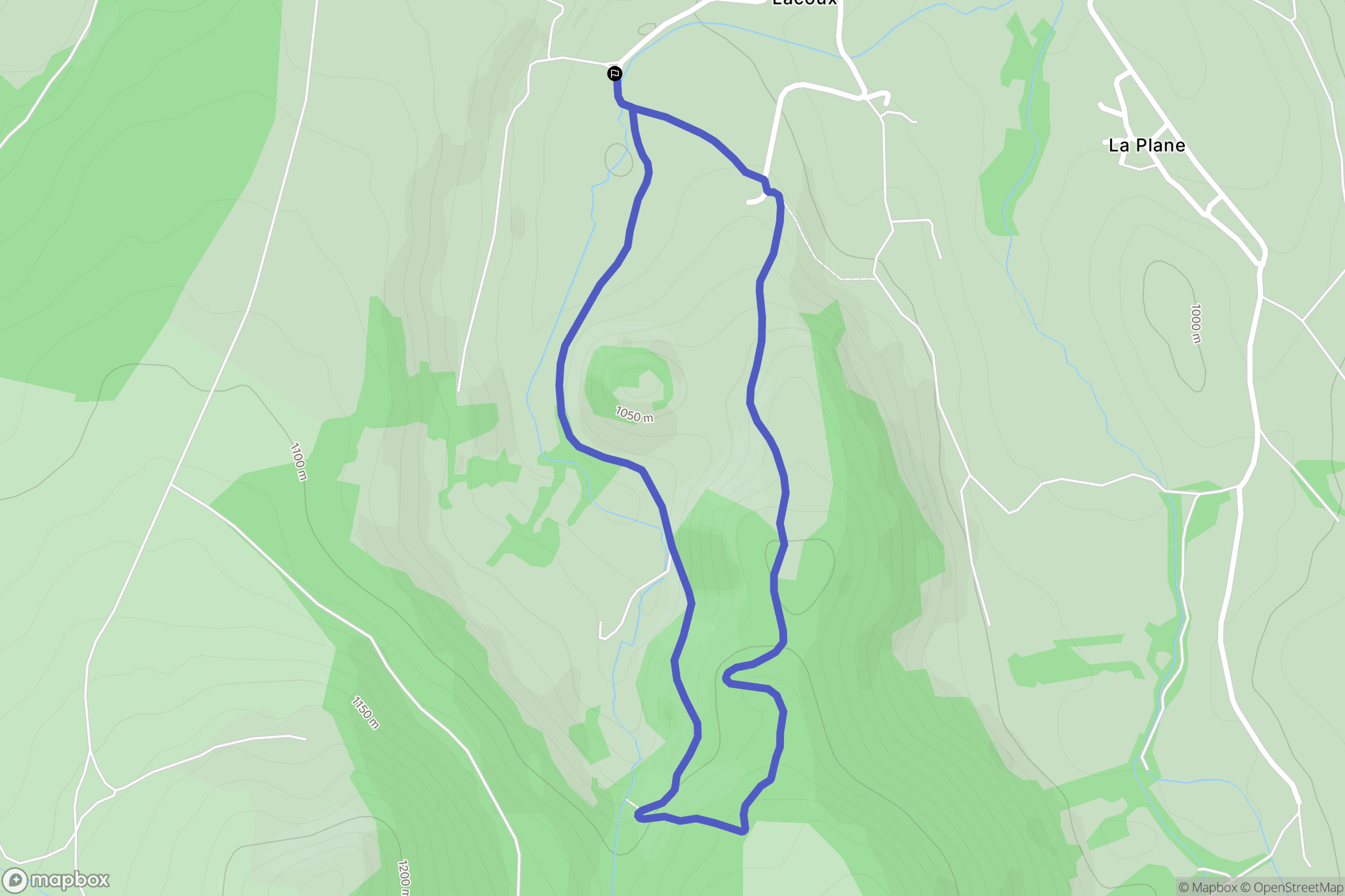 Perpezat : carte du parcours de randonnée - France