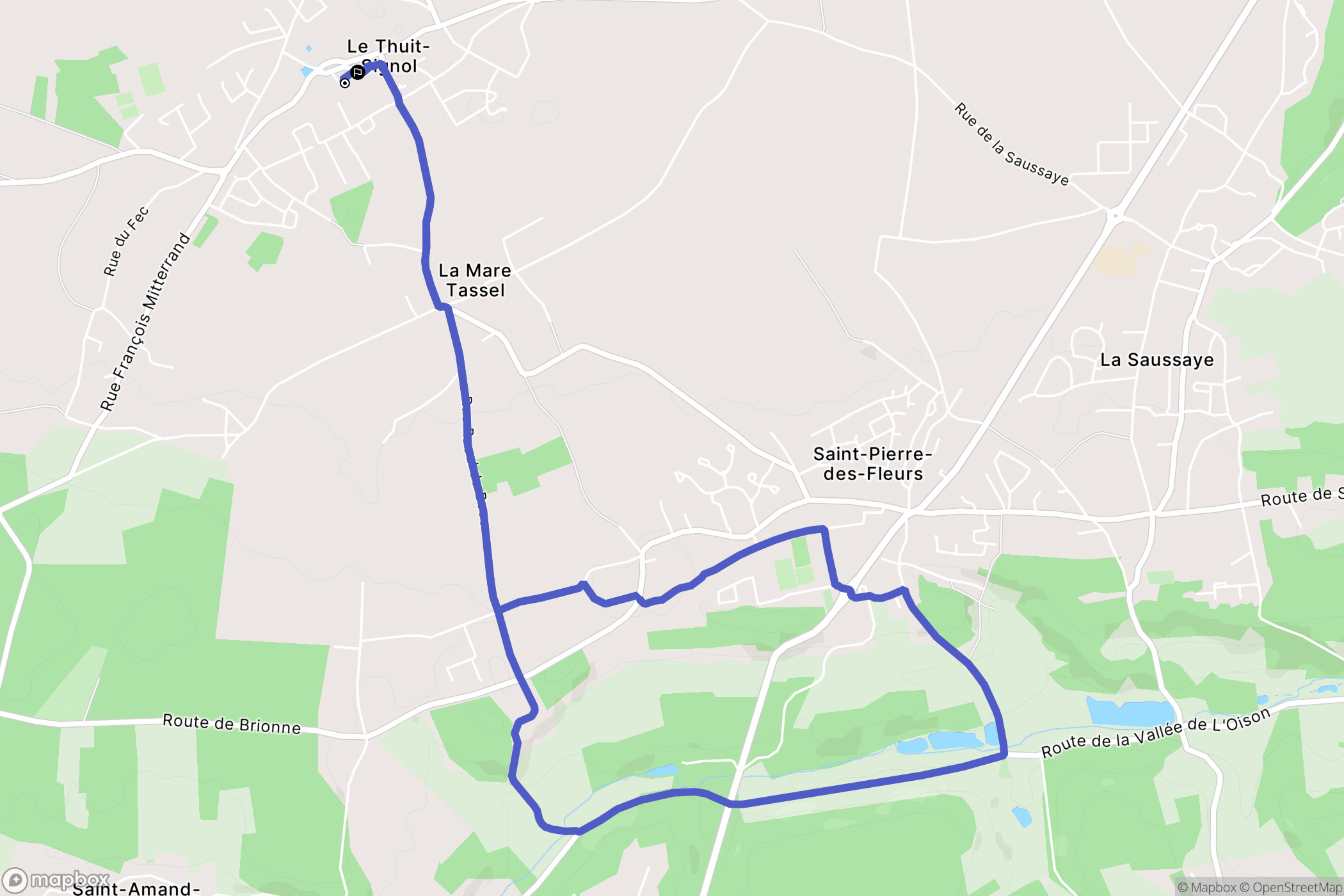 Le Thuit-de-l'Oison : carte du parcours de randonnée - France