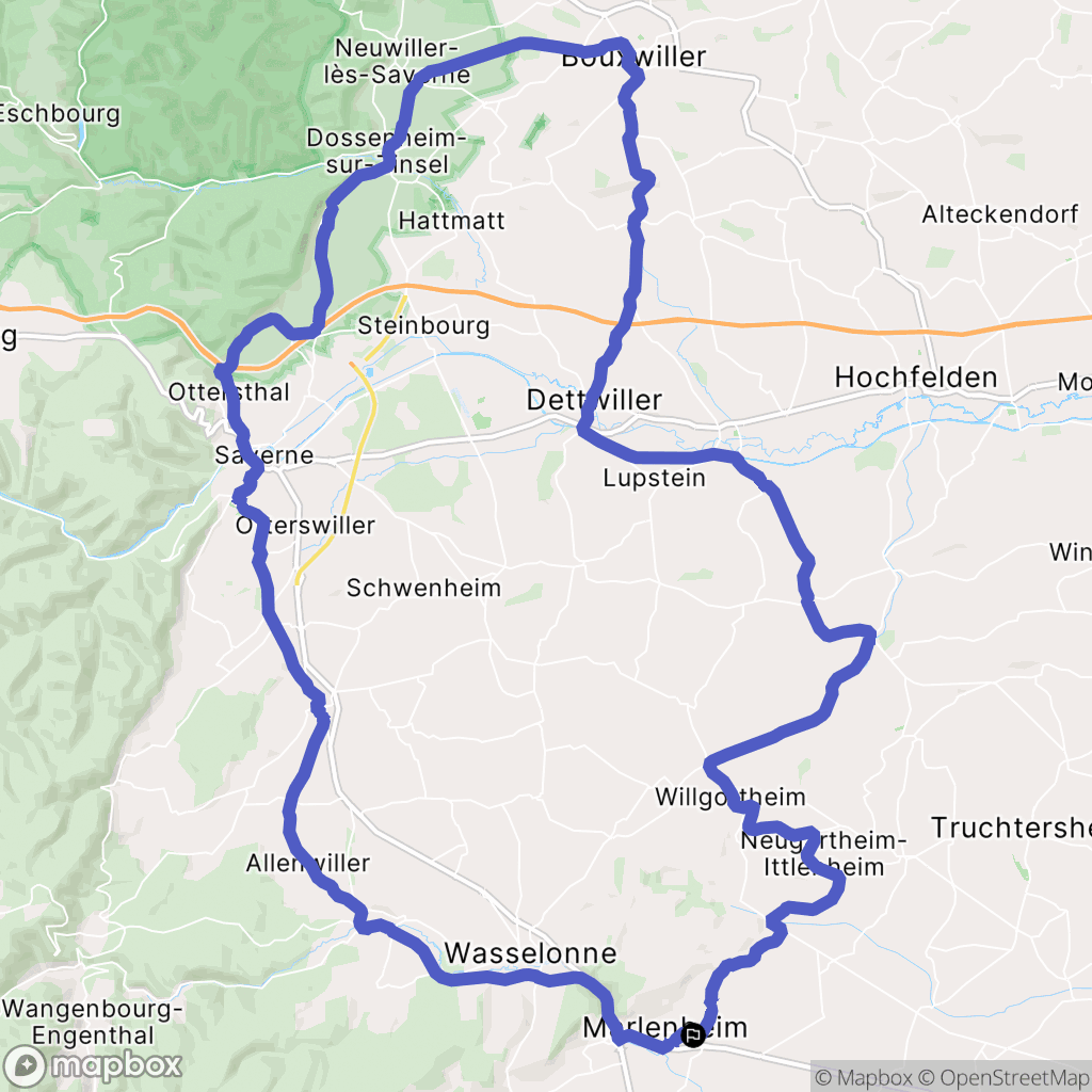 Marlenheim : carte du parcours de randonnée - France