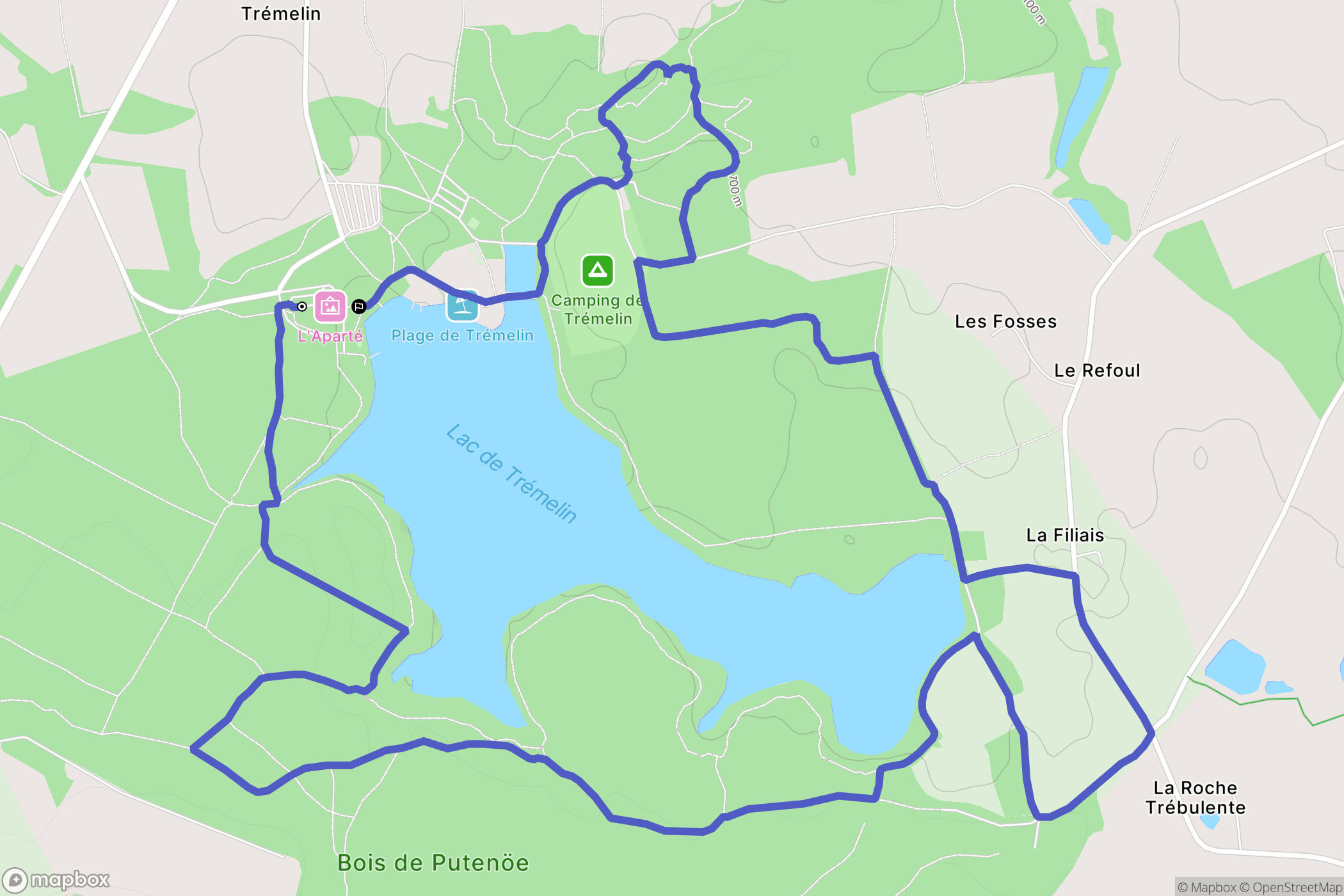 Iffendic : carte du parcours de randonnée - France