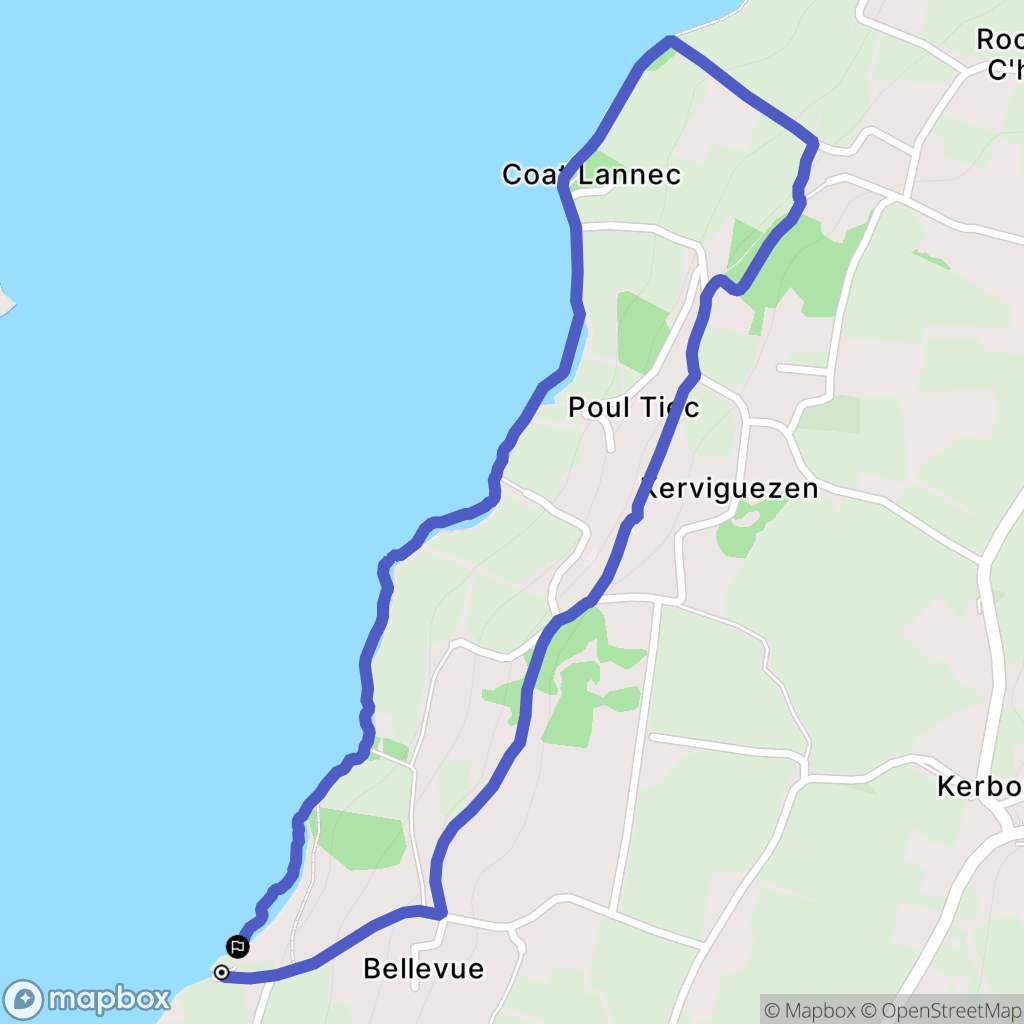 Kerbors : carte du parcours de randonnée - France