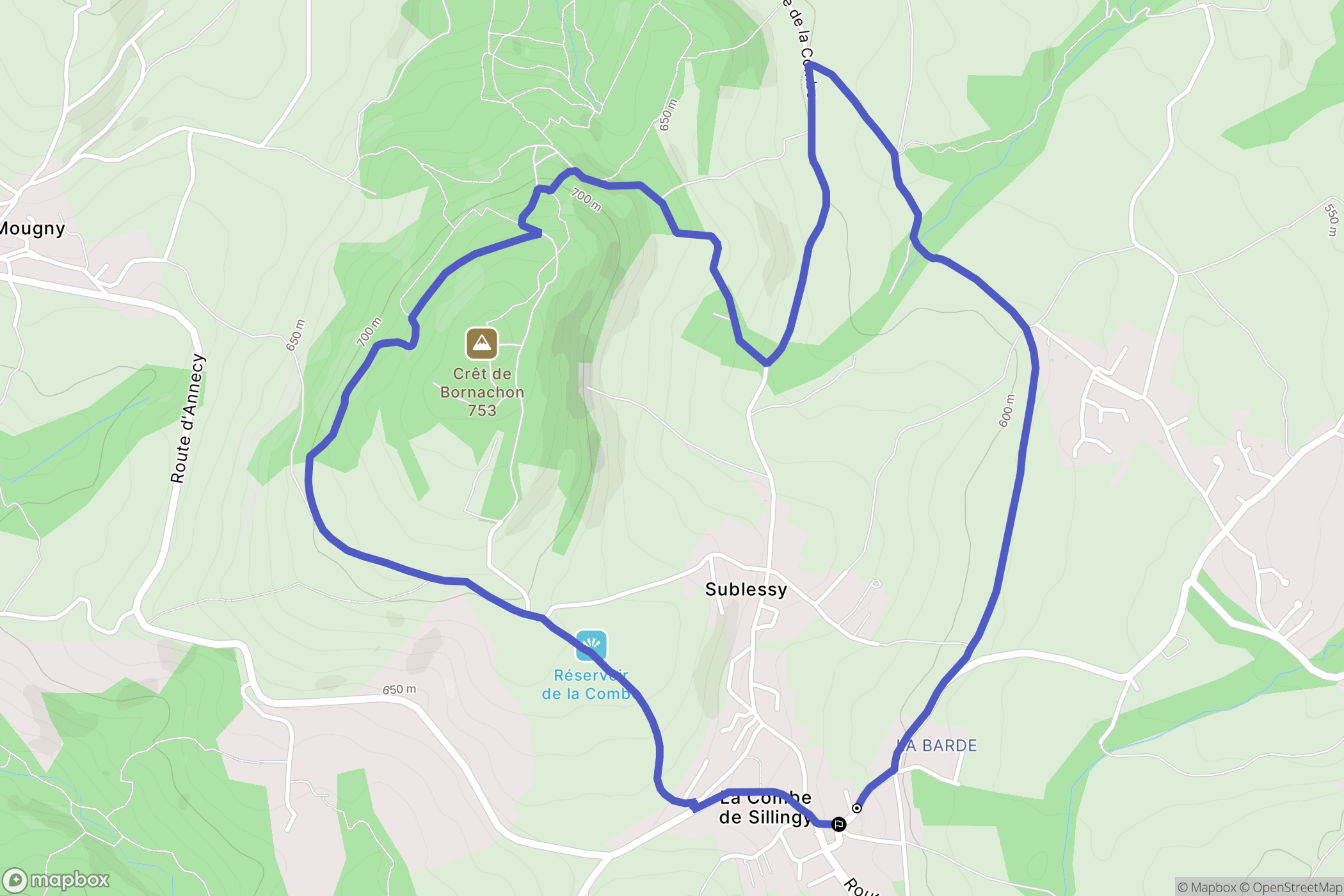 Sillingy : carte du parcours de randonnée - France
