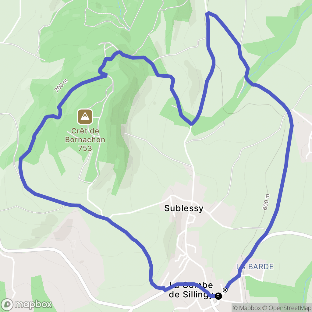 Sillingy : carte du parcours de randonnée - France