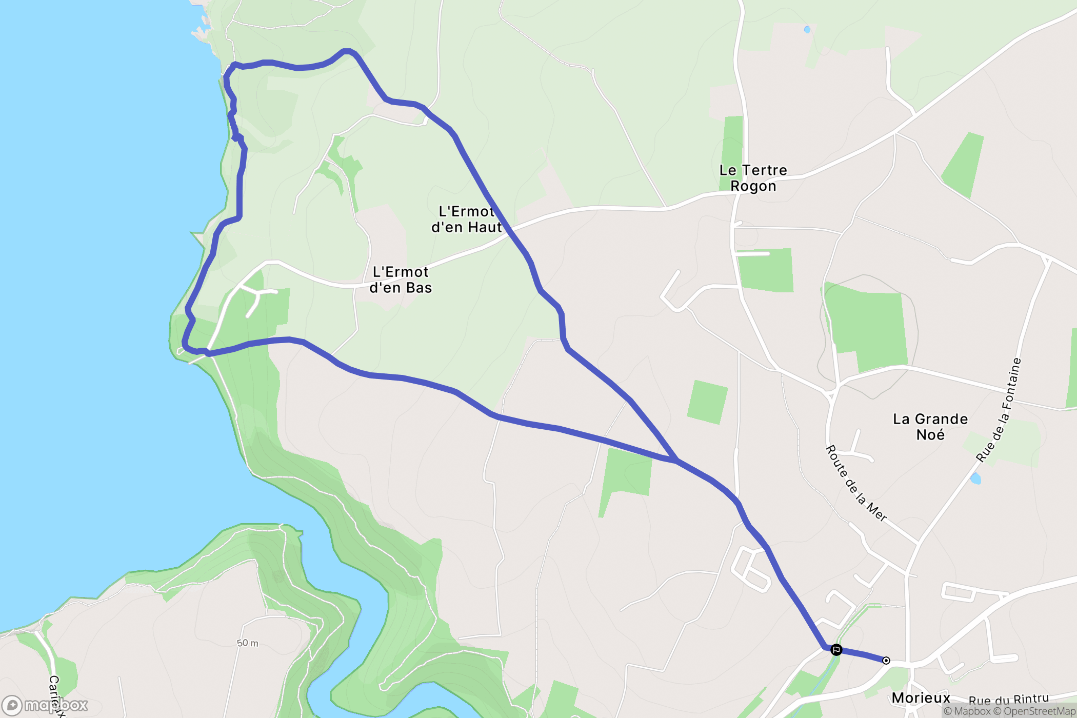 Lamballe-Armor : carte du parcours de randonnée - France