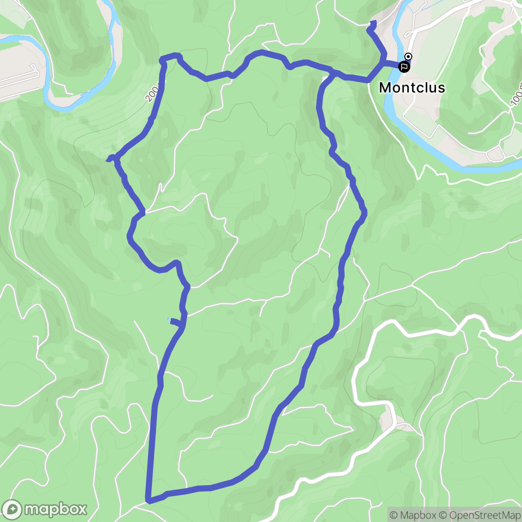 Montclus : carte du parcours de randonnée - France