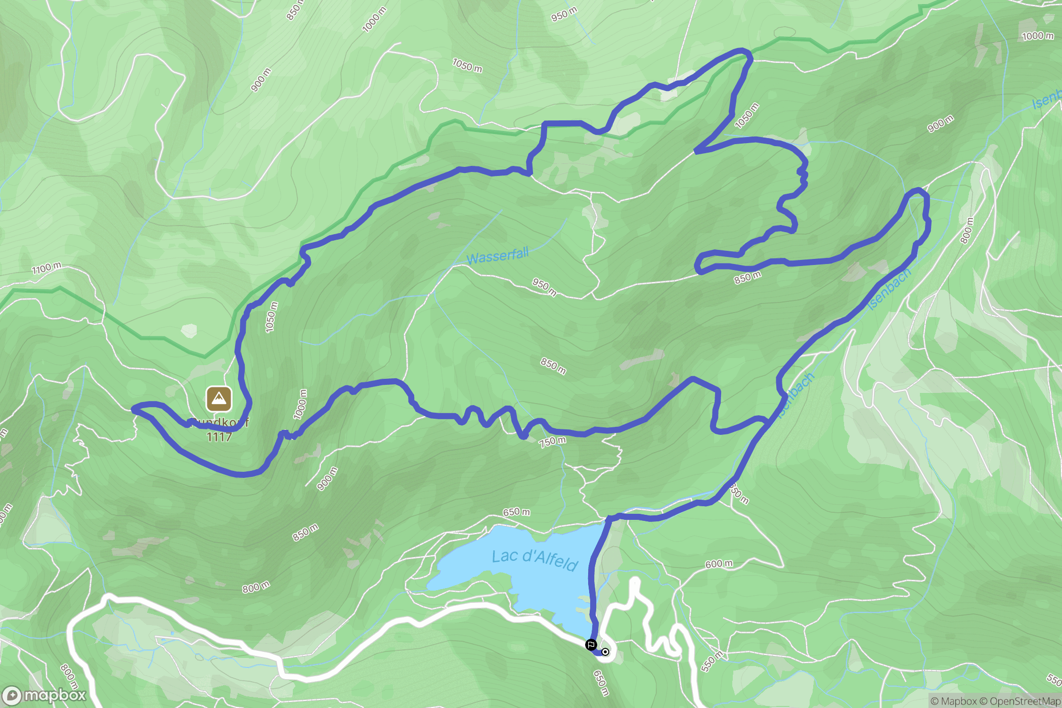 Sewen : carte du parcours de randonnée - France