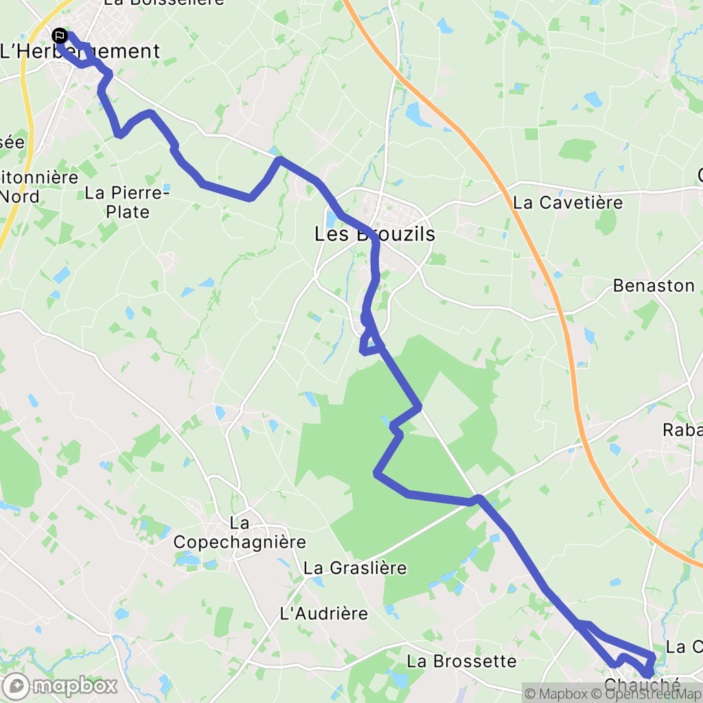 L'Herbergement : carte du parcours de randonnée - France