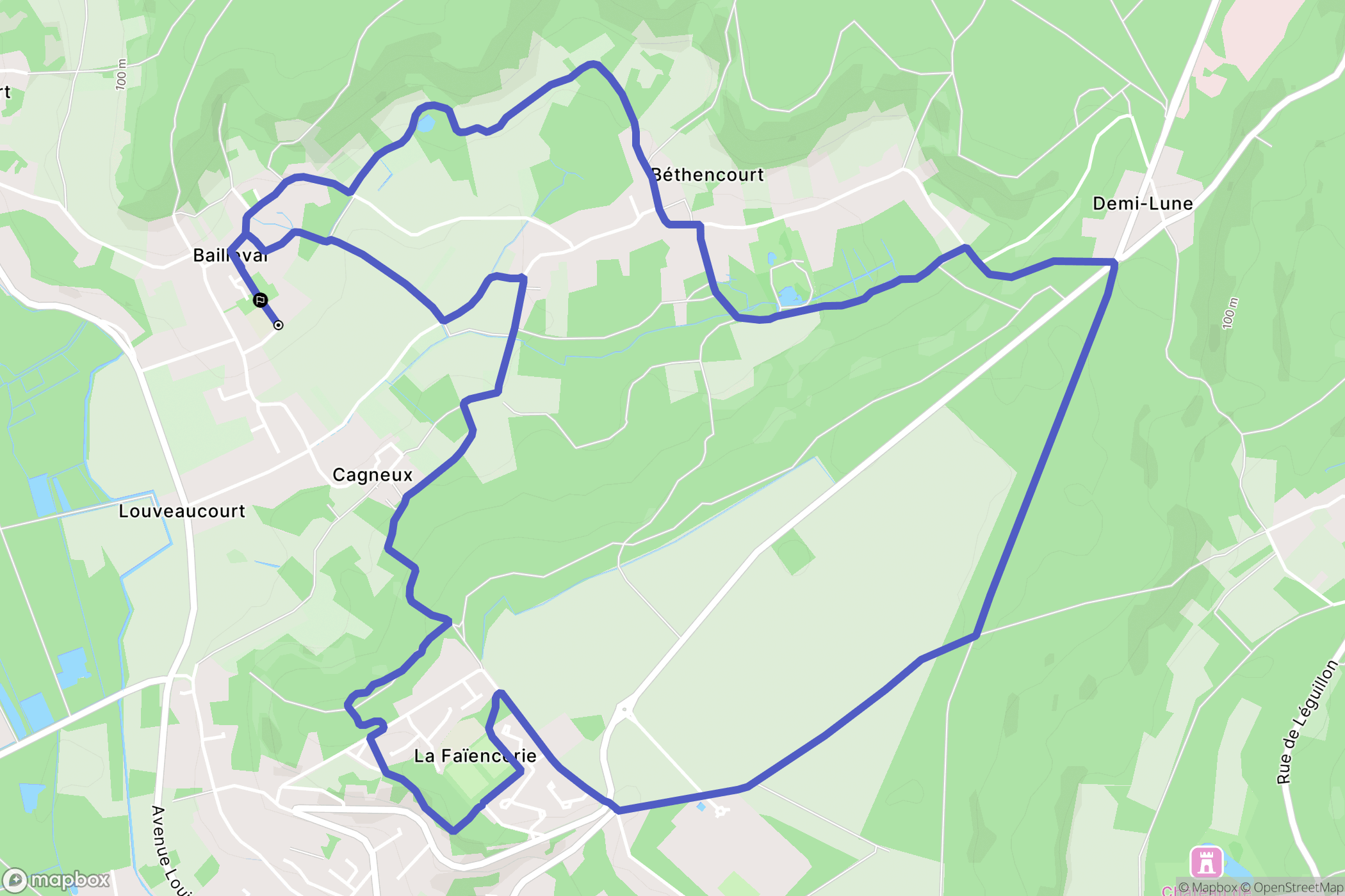 Bailleval : carte du parcours de randonnée - France